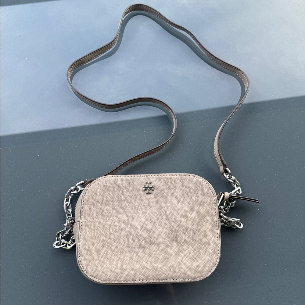 Tory Burch Robinson small gray crossbody
